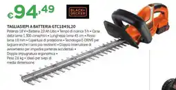 Progress Black+decker tagliasiepi a batteria GTC1845L20 offerta