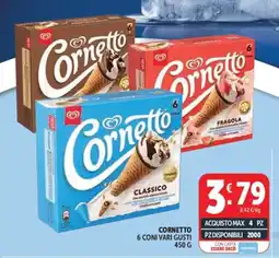 Deco Supermercati Cornetto 6 coni vari gusti offerta