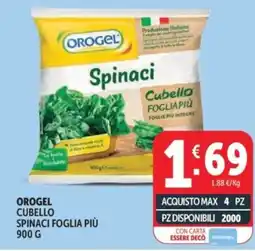 Deco Supermercati Orogel cubello spinaci foglia più offerta