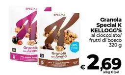 Coop Granola Special K KELLOGG'S al cioccolato/ frutti di bosco offerta