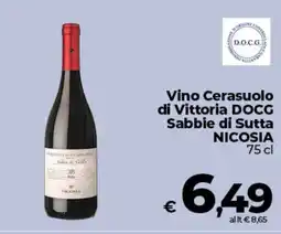 Coop Vino Cerasuolo di Vittoria DOCG Sabbie di Sutta NICOSIA offerta
