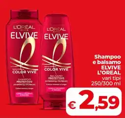 Coop Shampoo e balsamo ELVIVE L'OREAL offerta