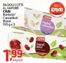 Crai Fagioli cotti al vapore CRAI offerta