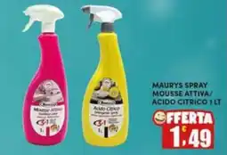 Maury's Maurys spray mousse attiva/ acido citrico offerta