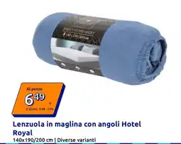Action Lenzuola in maglina con angoli Hotel Royal offerta