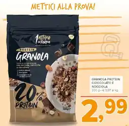 Todis Granola protein cioccolato e nocciola offerta