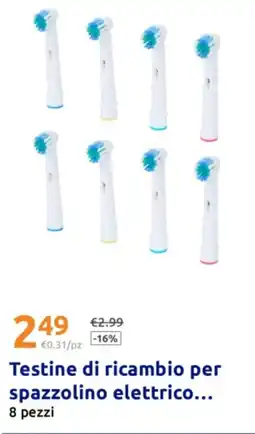 Action Testine di ricambio per spazzolino elettrico offerta