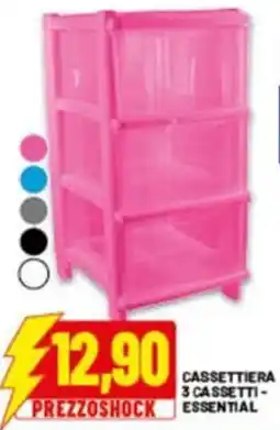 Risparmio Casa Cassettiera 3 cassetti essential offerta