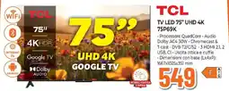 Expert TCL TV LED 75" UHD 4K 75P69K offerta
