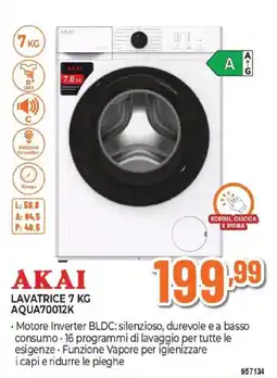 Expert AKAI LAVATRICE 7 KG AQUA70012K offerta