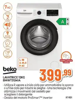 Expert beko LAVATRICE 12KG BMWT31241A offerta
