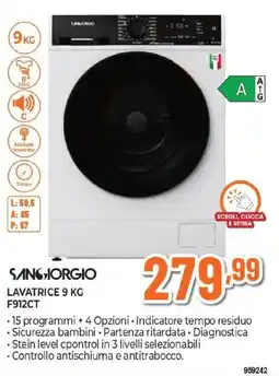 Expert SANGIORGIO LAVATRICE 9 KG F912CT offerta