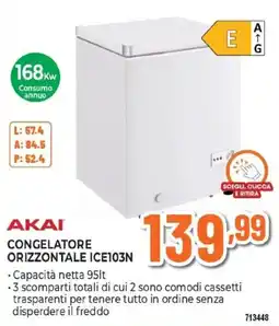 Expert AKAI CONGELATORE ORIZZONTALE ICE103N offerta