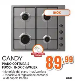 Expert Candy piano cottura 4 fuochi inox CHW6LBX offerta