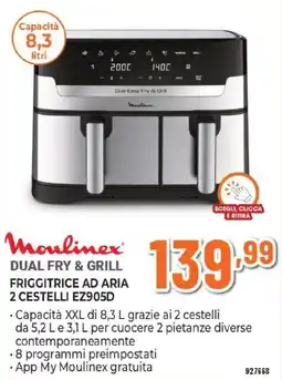 Expert Moulinex dual fry & grill friggitrice ad aria 2 cestelli EZ905D offerta