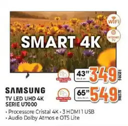 Expert SAMSUNG TV LED UHD 4K SERIE U7000 offerta