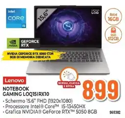 Expert Lenovo NOTEBOOK GAMING LOQ15IRX10 offerta
