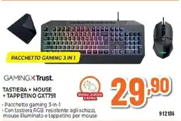 Expert Gamingx trust tastiera + mouse + tappetino GXT791 offerta