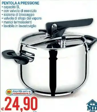 MD Discount Pentola a pressione 5 l offerta