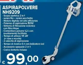Nh9209 aspirapolvere 2 in 1