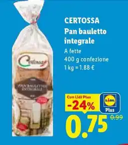 Lidl Certossa Pan bauletto integrale offerta