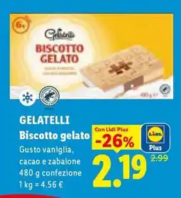 Lidl Gelatelli Biscotto gelato offerta