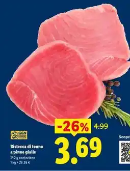 Lidl Bistecca di tonno a pinne gialle offerta