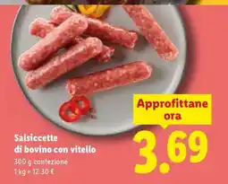 Lidl Salsiccette di bovino con vitello offerta