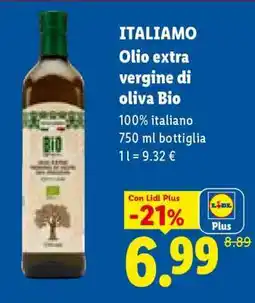 Lidl ITALIANO Olio extra vergine di oliva Bio offerta