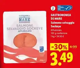 Lidl GASTRONOMIA DI MARE Salmone selvaggio Sockeye offerta