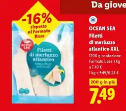 Lidl OCEAN SEA Filetti di merluzzo atlantico XXL offerta