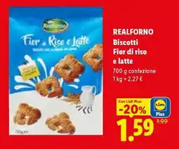 Lidl Realforno Biscotti fior di riso e latte offerta