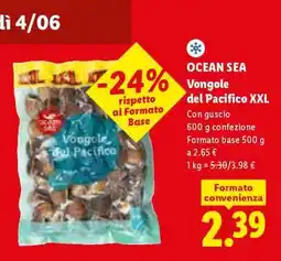 Lidl Ocean Sea Vongole del pacifico XXL offerta