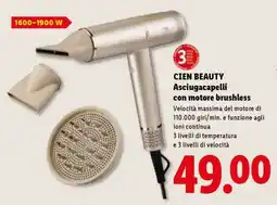 Lidl Cien BEAUTY Asciugacapelli con motore brushless offerta
