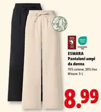 Lidl esmara Pantaloni ampi da donna offerta