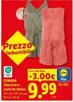 Lidl ESMARA Tuta intera corta da donna offerta