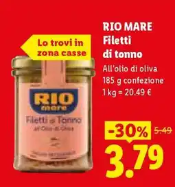 Lidl RIO MARE Filetti di Tonno offerta