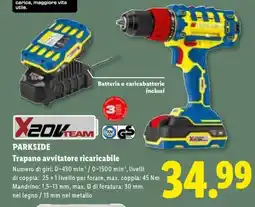 Lidl PARKSIDE Trapano avvitatore ricaricabile offerta
