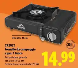 Lidl CRIVIT Fornello da campeggio a gas, 1 fuoco offerta