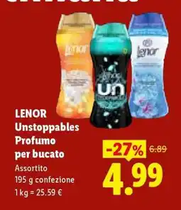 Lidl Lenor Unstoppables profumo per bucato offerta