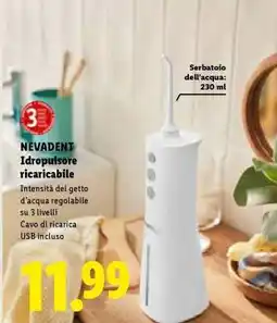 Lidl NEVADENT Idropulsore ricaricabile offerta