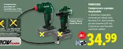 Lidl PARKSIDE Compressore e pompa ricaricabile offerta
