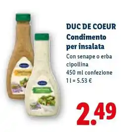 Lidl DUC DE COEUR Condimento per insalata offerta