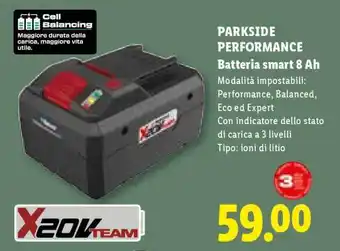 Lidl Parkside Performance Batteria smart 8 Ah offerta