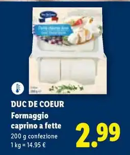 Lidl DUC DE COEUR Formaggio caprino a fette offerta