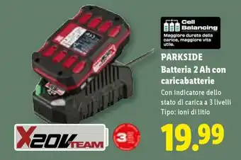 Lidl PARKSIDE Batteria 2 Ah con caricabatterie offerta