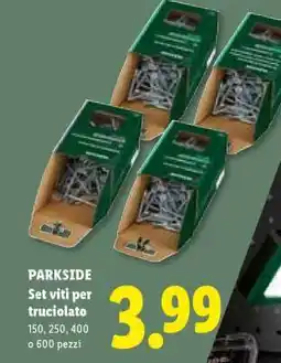Lidl PARKSIDE Set viti per truciolato offerta
