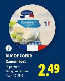 Lidl Duc De Coeur Camembert offerta