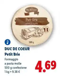 Lidl Duc de Coeur Petit Brie offerta