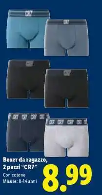 Lidl Boxer da ragazzo, 2 pezzi “CR7” offerta
